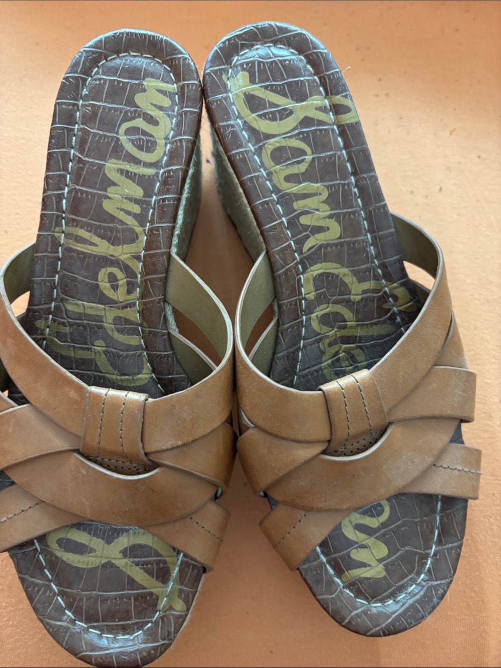 Sam Edelman Brown Leather Knot Slide Mules